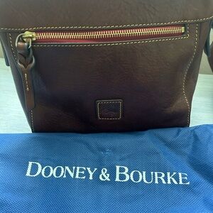 Dooney & Bourke Rich Brown Leather Messenger Bag